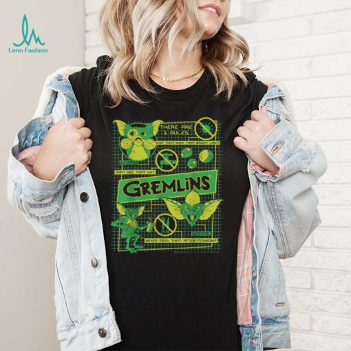 Gremlins Three Rules Schematics Horror Movie Trending Unisex T Shirt