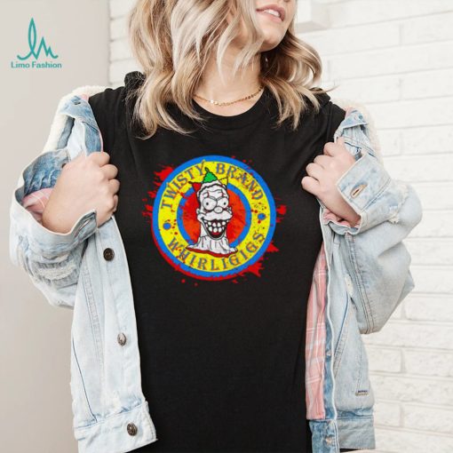 Homer Simpson Twisty Brand Whirligigs Clown Halloween shirt