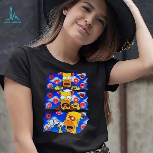 Homer Simpson smoking weed with Donuts shirt
