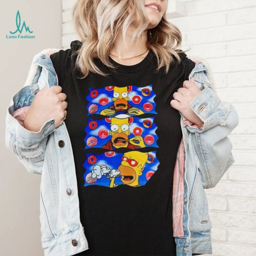 Homer Simpson smoking weed with Donuts shirt