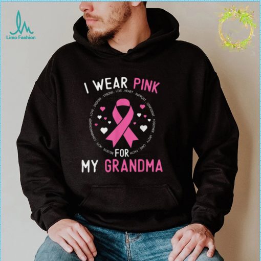 I Wear Pink For My Grandma Breast Cancer Awareness Support T Shirt