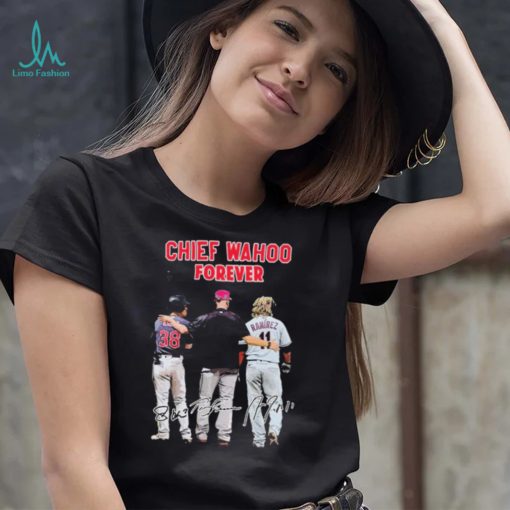 Jos Ramrez Steven Kwan And Terry Francona Chiefs Wahoo Forever Signatures Shirt