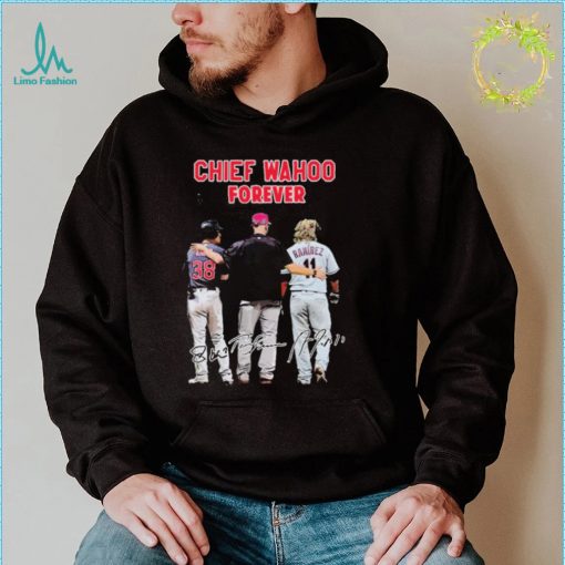 Jos Ramrez Steven Kwan And Terry Francona Chiefs Wahoo Forever Signatures Shirt