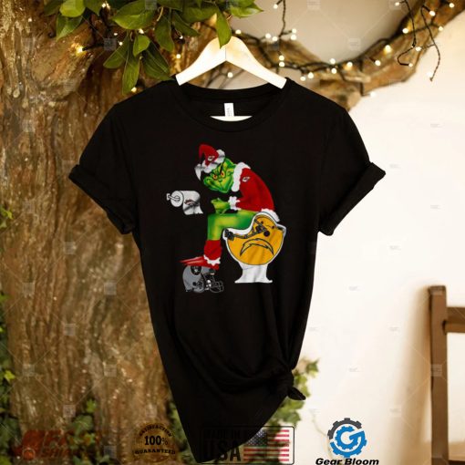 Kansas City Chiefs T shirts Grinch Sitting On San Diego Chargers Toilet And Step On Oakland Raiders Helmet