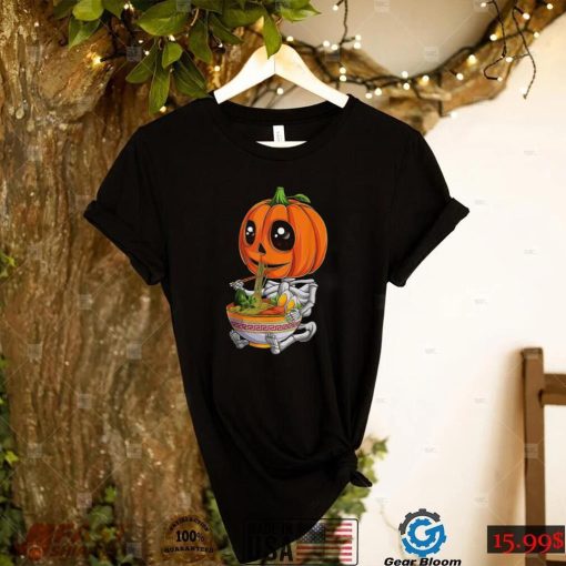 Kawaii Japanese Anime Pumpkin Halloween Ramen Food Lovers T Shirt