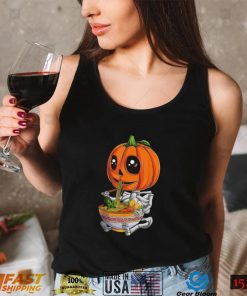 Kawaii Japanese Anime Pumpkin Halloween Ramen Food Lovers T Shirt2