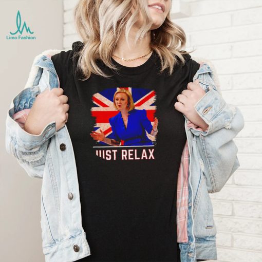Liz Truss just relax United Kingdom flag shirt