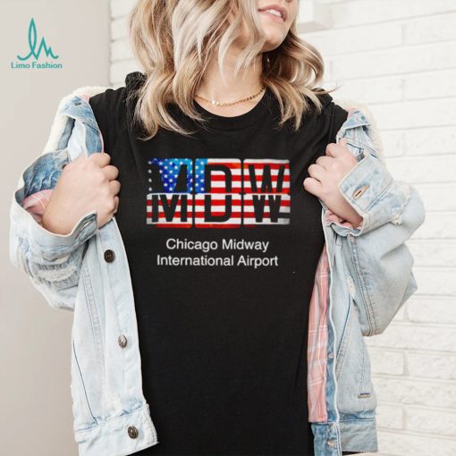MDW Chicago Midway International Airport American flag shirt