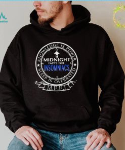 Midnight Facts For Insomniacs knowledge is power sleep is overrated MFFI logo shirt2