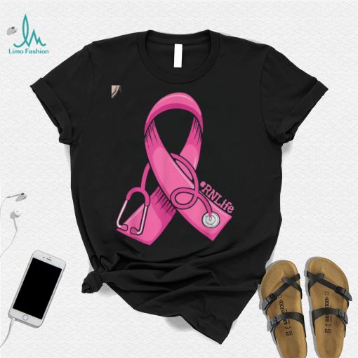 Nurse Breast Cancer Awareness Pink Ribbon T Shirt