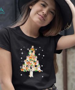 Official Akita Tree Christmas Lights Pajama Lover shirt