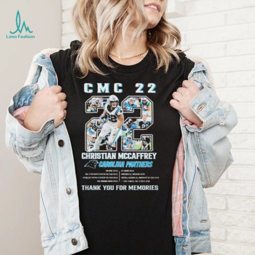 Official CMC 22 Christian Mccaffrey Carolina Panther thank you for memories shirt