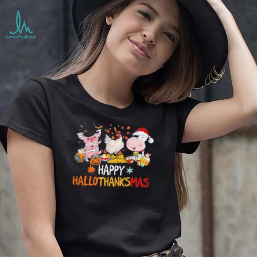 Official Happy HalloThanksMas Farm Animals shirt