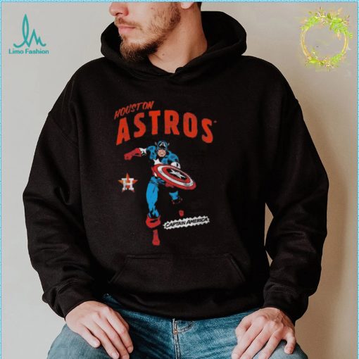 Official Houston Astros Youth Team Captain America Marvel T Shirt