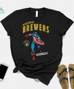 Official Milwaukee Brewers Youth Team Captain America Marvel T Shirt2