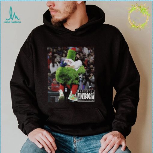 Official Phillie Phanatic Philadelphia Phillies Parental Advisory explicit content shirt