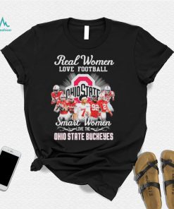 Official Real Women love football smart Women love the Ohio State Buckeyes team signatures shirt