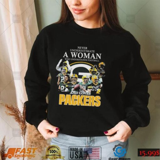 Official never underestimate a woman who understands football and loves Packers signatures 2022 shirt