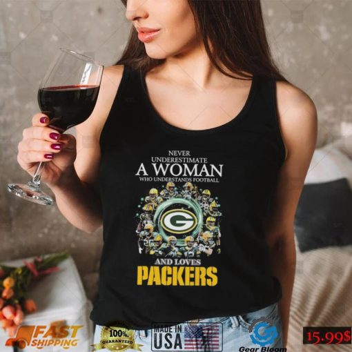 Official never underestimate a woman who understands football and loves green bay packers signatures 2022 shirt