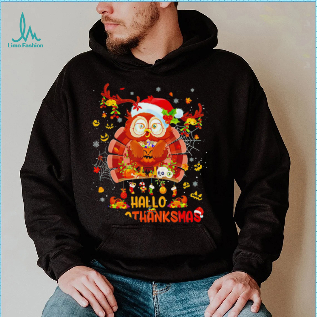 Owl Santa Hallo Hallo Thanksmas 2022 shirt Owl Santa Hallo Hallo Thanksmas 2022 shirt