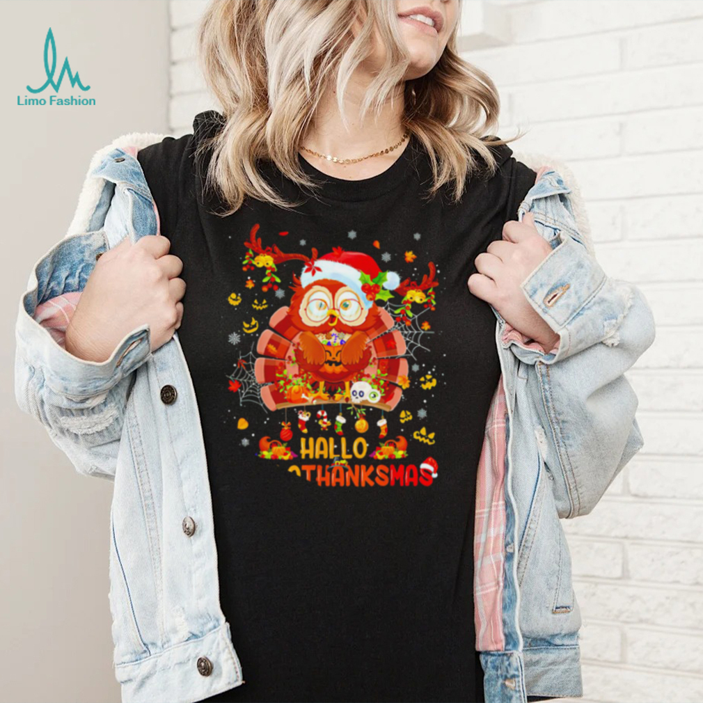 Owl Santa Hallo Hallo Thanksmas 2022 shirt Owl Santa Hallo Hallo Thanksmas 2022 shirt
