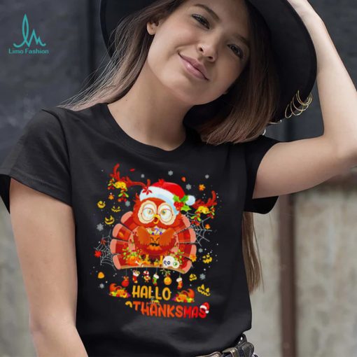 Owl Santa Hallo Hallo Thanksmas 2022 shirt