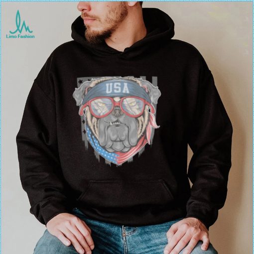 Patriotic Bulldog usa flag dog lover shirt