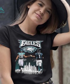 Philadelphia Eagles Brian Dawkins vs Jalen Hurts Philadelphia city signatures shirt