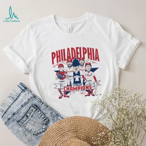 Philadelphia Phillies 2022 League Champions Caricature Signatures Shirt