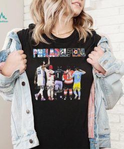 Philadelphia Sports Team Joel Embiid Bryce Harper Jalen Hurts And Travis Konecny Signatures Shirt