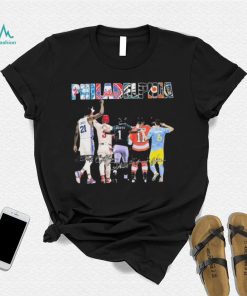 Philadelphia Sports Team Joel Embiid Bryce Harper Jalen Hurts And Travis Konecny Signatures Shirt