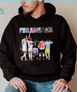Philadelphia Sports Team Joel Embiid Bryce Harper Jalen Hurts And Travis Konecny Signatures Shirt