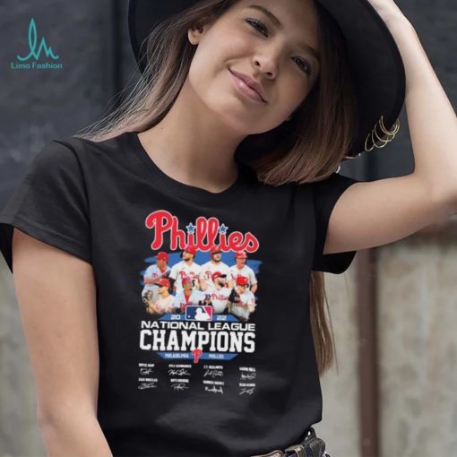 Phillies 2022 National League Champions Philadelphia Phillies Baseball Team Signatures Shirt