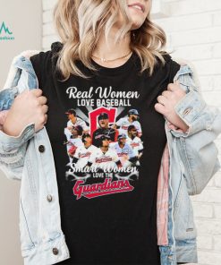 Real Women Love Baseball Smart Women Love The Cleveland Guardians Signatures Shirt1