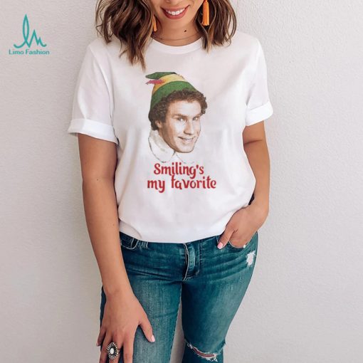 SMILING’S MY FAVORITE BUDDY THE ELF WILL FERRELL MOVIE CHRISTMAS SHIRT