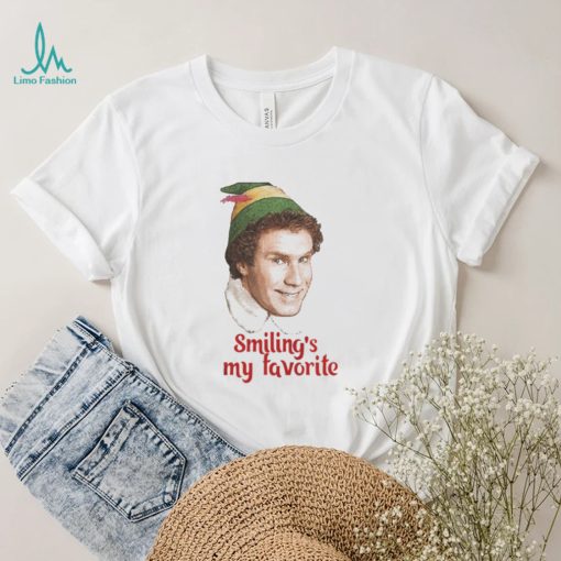 SMILING’S MY FAVORITE BUDDY THE ELF WILL FERRELL MOVIE CHRISTMAS SHIRT