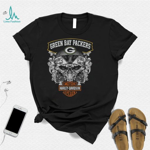 Skull Green Bay Packers Harley Davidson Green Bay Packers New Design T Shirt