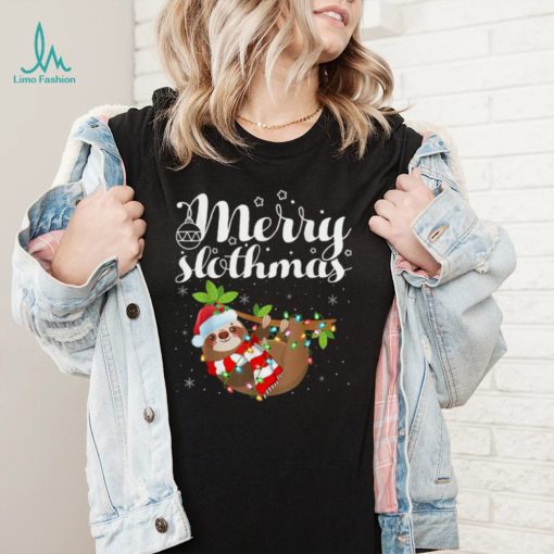 Sloth Xmas Lights Merry Slothmas Sloth Christmas New Design T Shirt