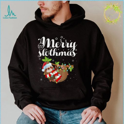 Sloth Xmas Lights Merry Slothmas Sloth Christmas New Design T Shirt