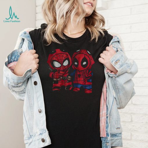 Spider Man And Deadpool Cosplay Friends Spiderman Christmas New Design T Shirt