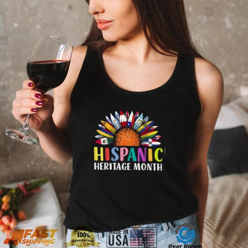 Sunflower Latino Countries Flags Hispanic Heritage Month New Design T Shirt