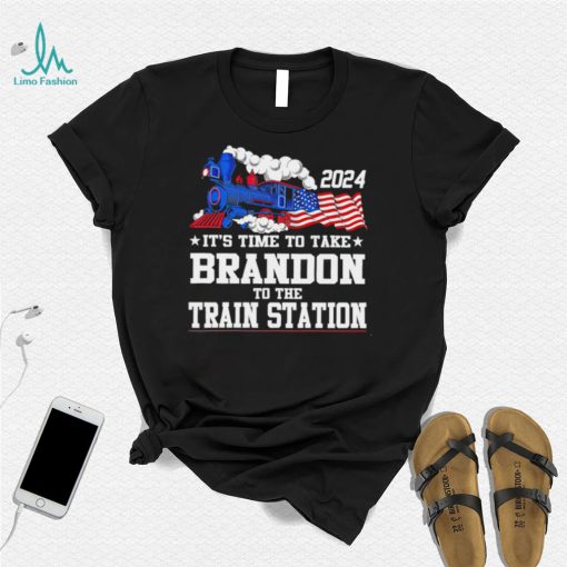 Train its time to take Brandon to the train station 2024 American flag shirt