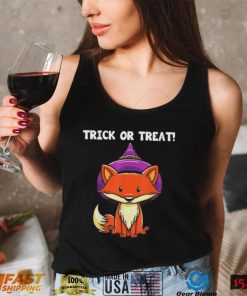 Trick or treat witch fox halloween party costume kids shirt