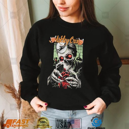 Motley Crue Dr Feelgood Skeleton With Pumpkin Halloween Logo Shirt