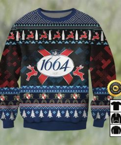 1664 Blanc Beer Ugly Christmas Sweater, Faux Wool Sweater, International Beer Day, Gifts For Beer Lovers, Best Christmas Gifts For 2022, Merry Christmas – Prinvity