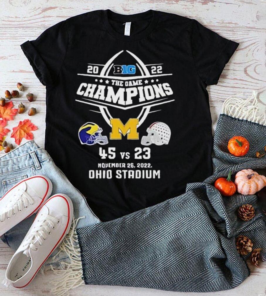 2022 Big Ten The Game Champions Michigan 45 23 Ohio football Final Score T Shirt 2022 Big Ten The Game Champions Michigan 45 23 Ohio football Final Score T Shirt