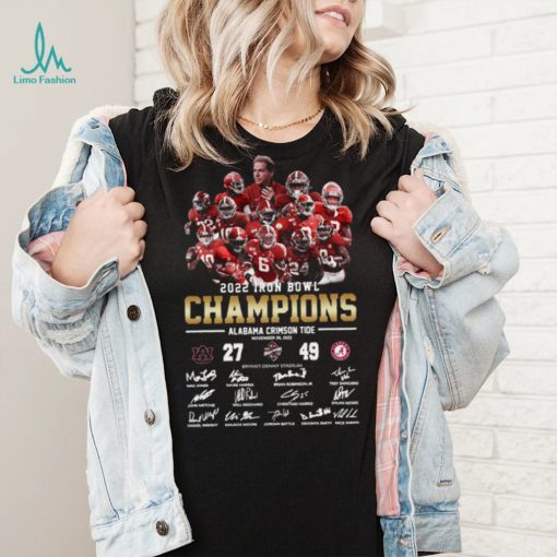 2022 Iron bowl Champions Alabama Crimson Tide Score signatures shirt