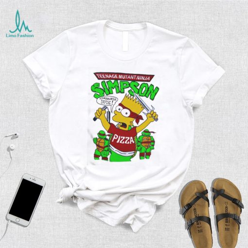 90s Bootleg Turtle Bart Teenage Mutant Ninja Simpson Kowabunga Dude Shirt
