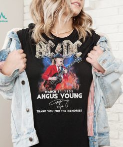 Ac Dc Angus Young March 31, 1955 Thank You For The Memories Signature Shirt
