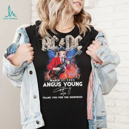 Ac Dc Angus Young March 31, 1955 Thank You For The Memories Signature Shirt